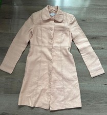 NEXT LINEN LOOK  PEACH FITTED COAT WITH EXPOSED STITCHING (LINED)SIZE 8