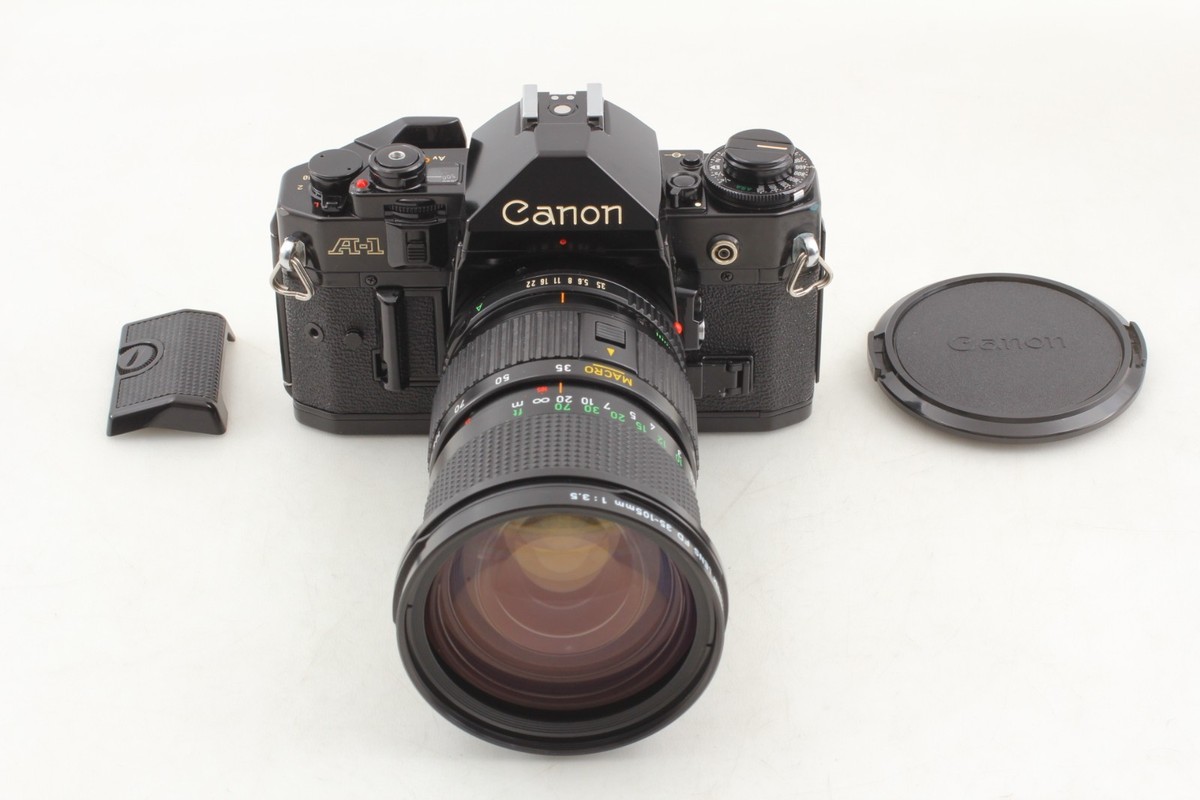 EXC+5] Canon A-1 Black SLR Film Camera Body New FD 35-105mm