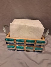 Mosiac Tile and Wood Napkin Holder. Handmade