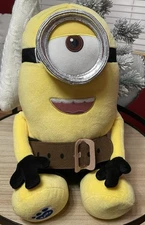 Build-A-Bear STUART DESPICABLE ME MINION Stuffed Plush 15” Black Pants Belt