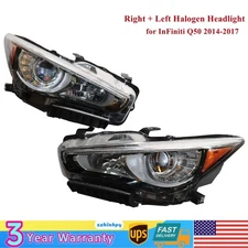 For 2014 2015 2016 2017 INFINITI Q50 Headlights Headlamps LED W/ Bulb Left+Right