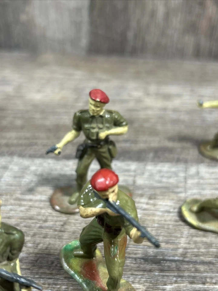 Charbens british berets 6  in 5 poses G/cond paint loss - image 2 of 4