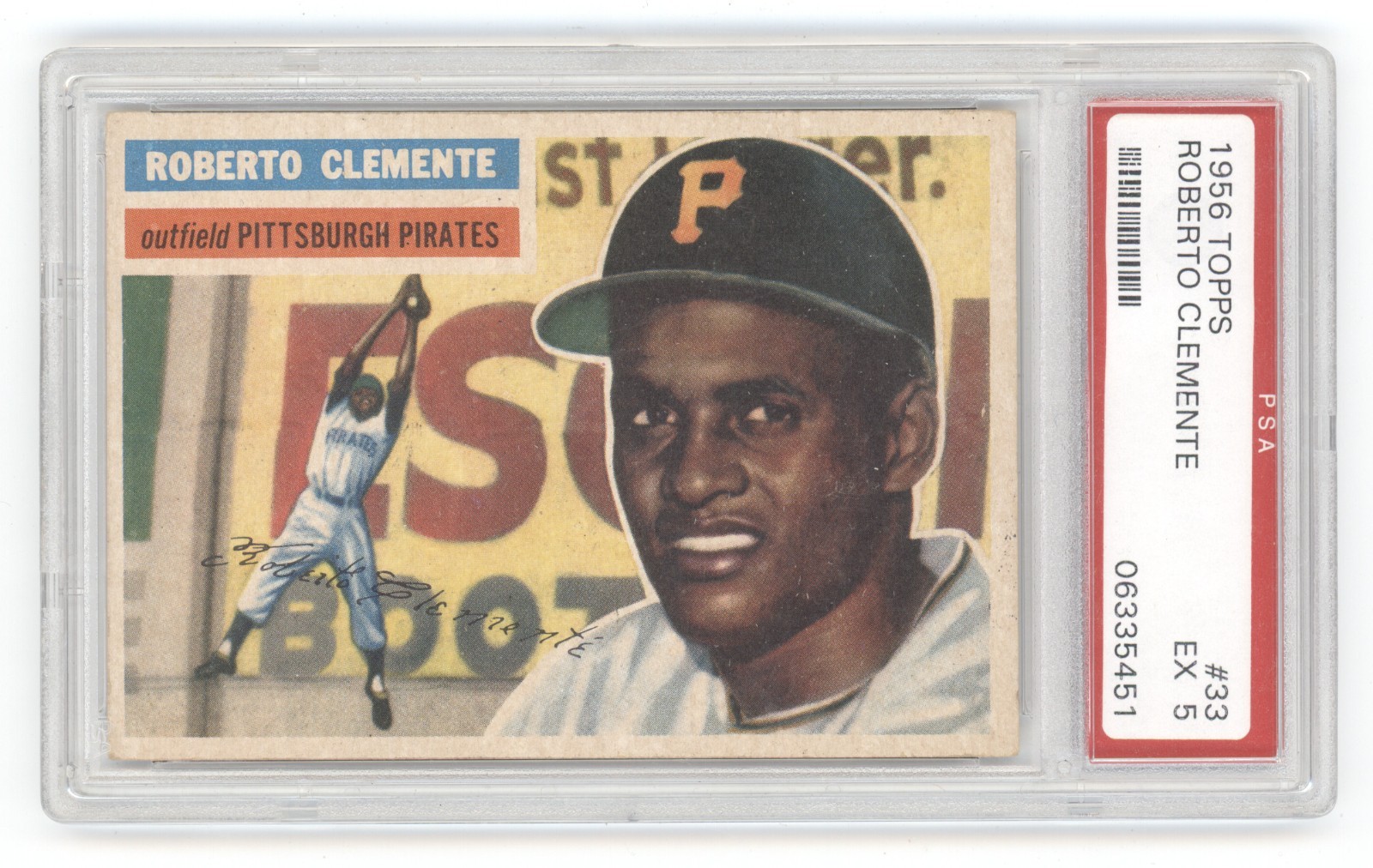 ROBERTO CLEMENTE 1956 TOPPS #33 GREY BACK PSA 5 PIRATES Q1887