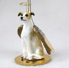 GREYHOUND TAN WHITE ANGEL DOG CHRISTMAS ORNAMENT HOLIDAY Figurine Statue