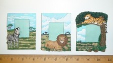 African Animals - Baby Photo Picture Frames - Cheetah Lion Zebra - Baby Room