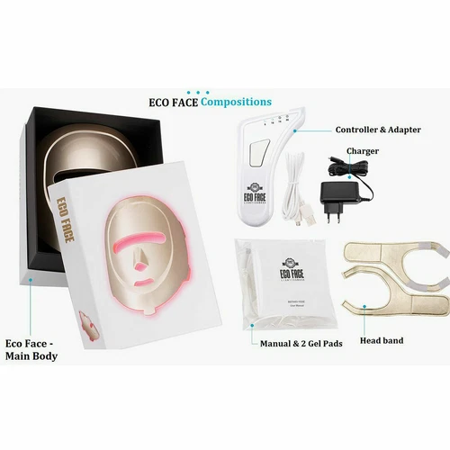 ECO FACE Near-infrared LED Photon Mask for Home Therapy 120 LED lights / Gold - Bild 2 von 9