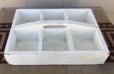Antique Wooden Tool Box Farm Tray Tote Carrier Caddy Divided Handmade Sturdy