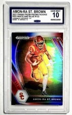 2021 AMON-RA ST. BROWN ROOKIE Draft Red White Blue Prizms #133 CCG 10 💎MINT💎