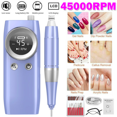 Pro 45000RPM Electric Nail File Drill Manicure Tool Pedicure Machine Set US Ship