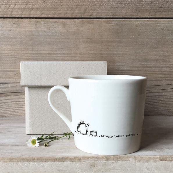 Novelty Porcelain Mug Tea Coffee Cup East Of India Funny Stroppy Before Coffee