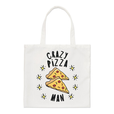 Crazy Pizza Man Stars normale Tragetasche Fast Food lustiger Witz Shopper Schulter