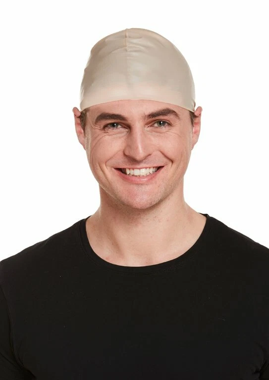 FAKE BALD HEAD SKINHEAD BALDY CLOWN MEN'S LADIES FANCY DRESS ACCESSORIES. - Image 2 of 2