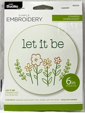 NEW 2020 Bucilla Let It Be 49200E Embroidery Kit 6" Diameter Flowers 16595