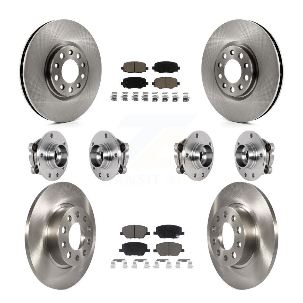 Hub Bearing Brake Rotor  Pads Front Rear Kit (10Pc) For Jeep Renegade Fiat