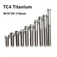 2 Pcs M10 Titanium Hex Flange Bolt Screw 20 25 30 35 40 50 55 60 65 70 75 -110mm