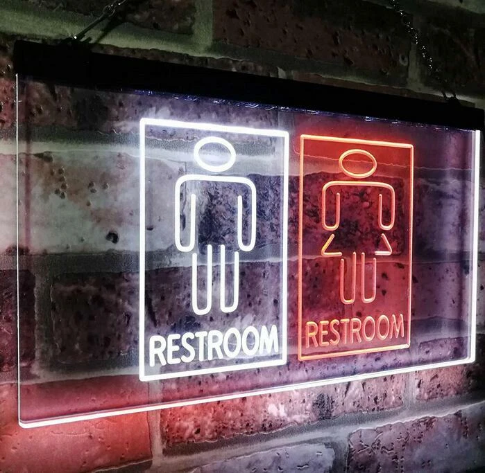 ADVPRO Baño Hombre Mujer Niño Niña Inodoro Doble Color LED Neón Letrero st6-i3029 Foto 2 de 4