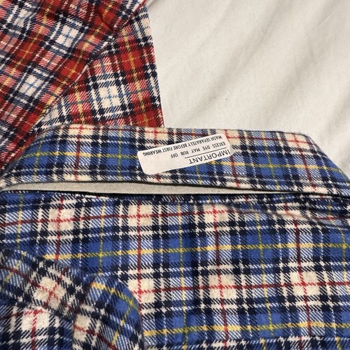 2 NOS New Vintage JCPenney Flannel Long Sleeve Button Up Shirts Sz. M-S 14 & 15 - Picture 5 of 7