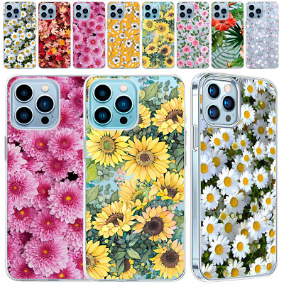 Flower Patterned Theme Phone Case For Apple iPhone 15 14 Pro Max 13 12 11 Cover