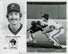 1983 Press Photo Jason Thompson, 1st Base, Pittsburgh Pirates Baseball Team