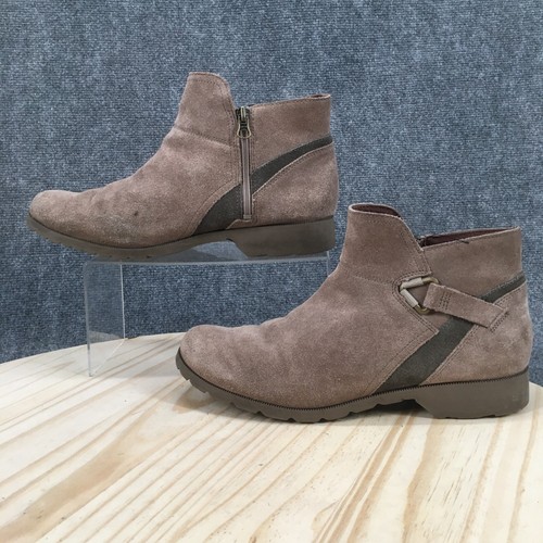 Teva Boots Womens 11 Segundo Ankle Booties Beige Suede Side Zip Casual 1012431 - Picture 2 of 17