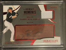 2020 Panini Immaculate Debut Moments Zack Collins #33/49 Jersey Auto White Sox