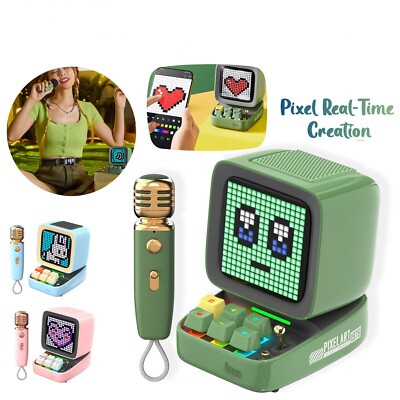 Divoom Ditoo-Mic Bluetooth Speaker Microphone Karaoke Retro Pixel Art Game