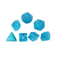 Original High Quality Chessex Polyhedral 7-Die Luminary Sky/Silver Dice Set