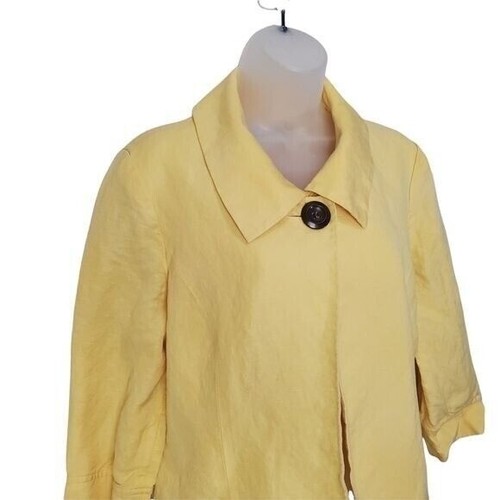 Chaqueta Jessica Howard Vintage Lino Capa Amarillo Mantequilla Coastal Resort Mujer 12 - Imagen 7 de 9