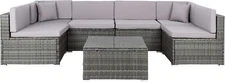 PAT7510B-2BX Collection Sectional Diona Grey Outdoor Living Patio Set, Grey/Grey