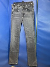 Helmut Lang Slim Straight Jeans Womens Size 24 Stretch Grey Denim Made in USA