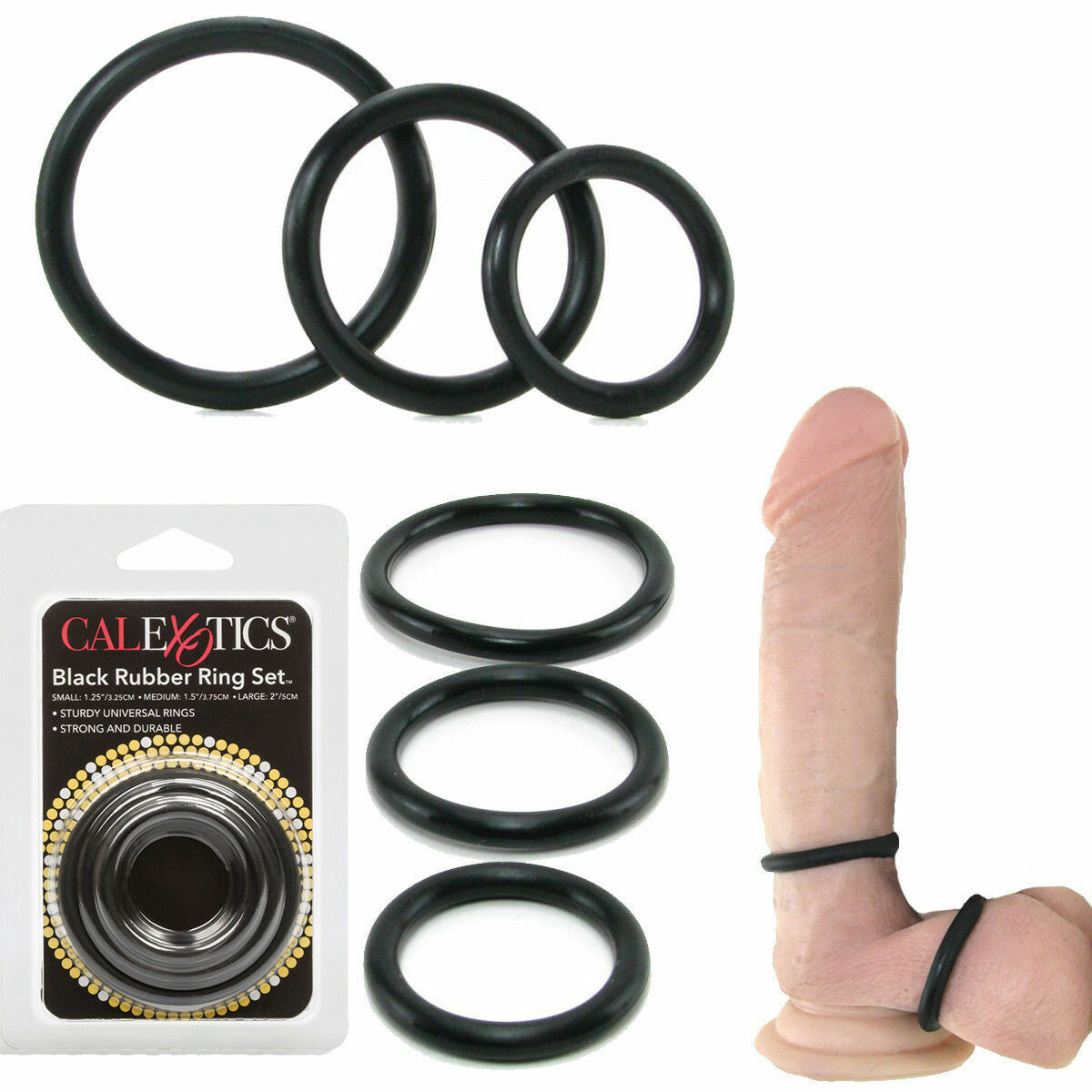 3-Pack Rubber Cock Rings Ball Support Penis Enlarger Enhancer Male Sex-Toy  USA | eBay