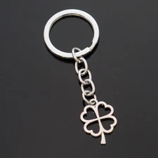 Four 4 Leaf Hollow Clover Hearts Lucky Key Chain Charm Pendant Keychain 24x17mm
