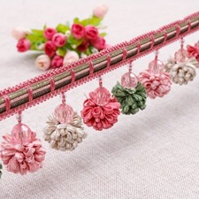 1 Meter Pom Ball Pendant Trim Accessory Tasseled Curtain Lace Edging for DIY