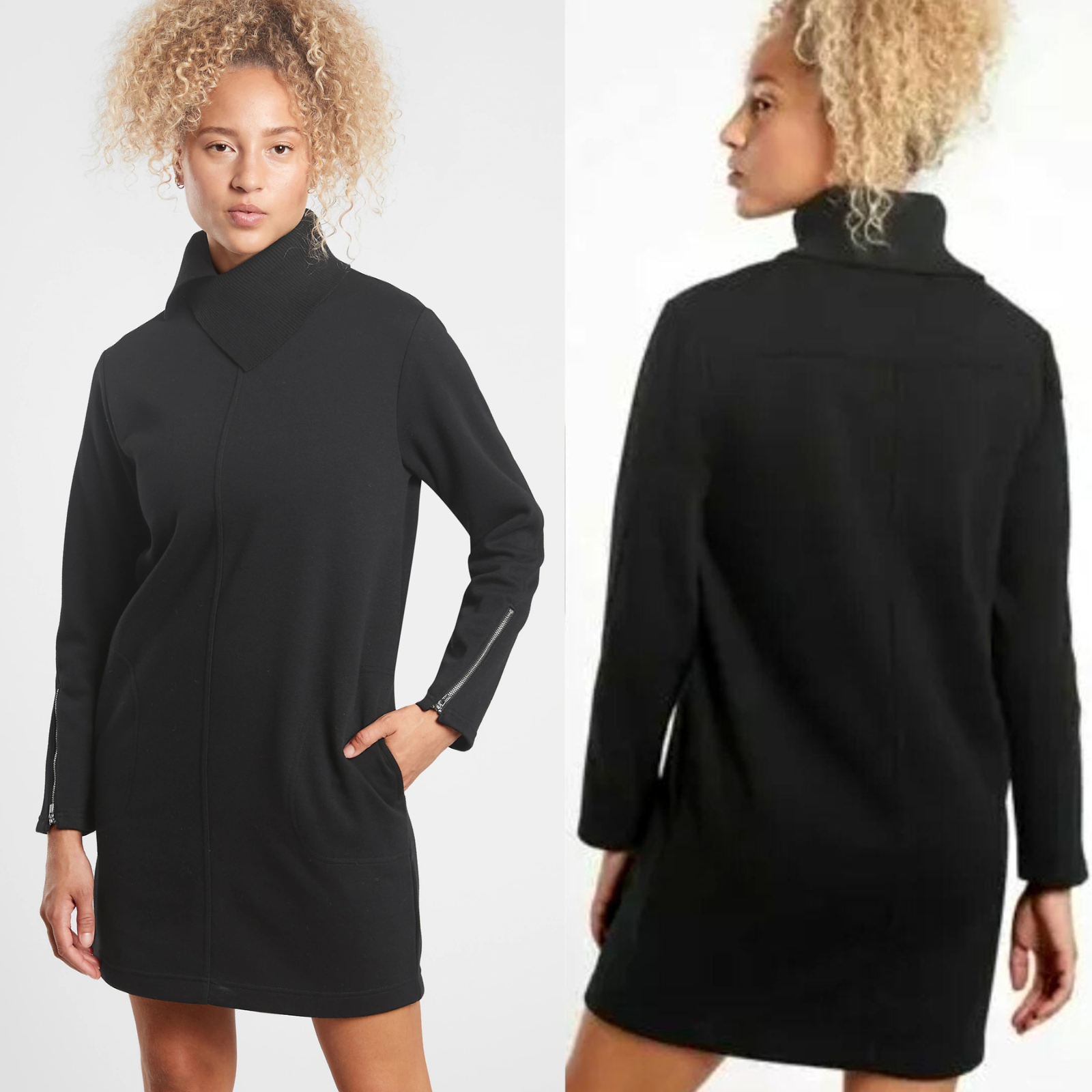 Athleta Women’s Cozy Karma Vela Dress Black Size XS