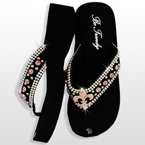 Western Jeweled Bling Wedge Flip Flop Sandals RHINESTONE Shoes | eBay