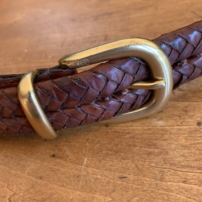 Coach Woven Leather Belt Vintage Coach Woven Leather Belt Style #8541. For Sale at  main image 2