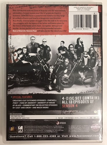 Sons Of Anarchy DVD - Season 1, 2, 4, & 5 - Picture 12 of 17