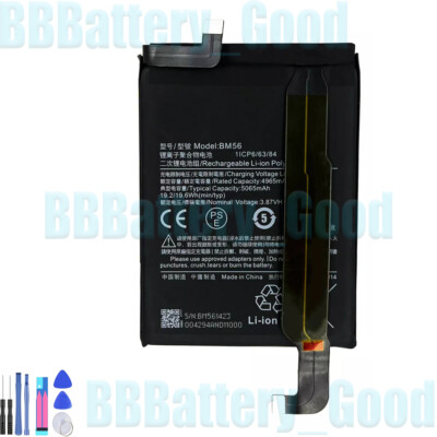 High Quality Replacement Battery For Xiaomi POCO F3 GT Redmi K40 BM56+Free Tools