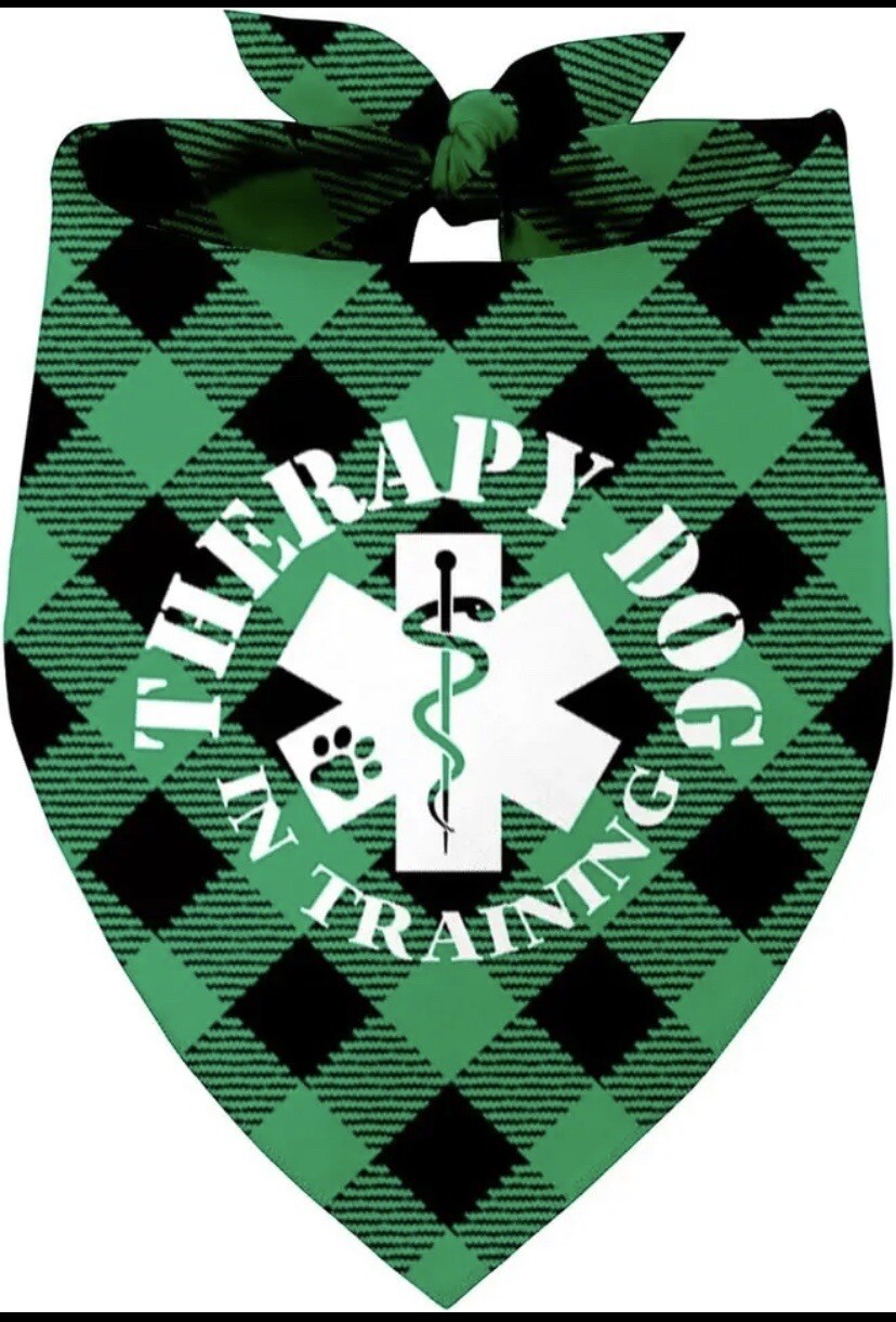 Therapy Dog in Training Dog Bandana, Pet Dog Triangle Scarf Bandanas