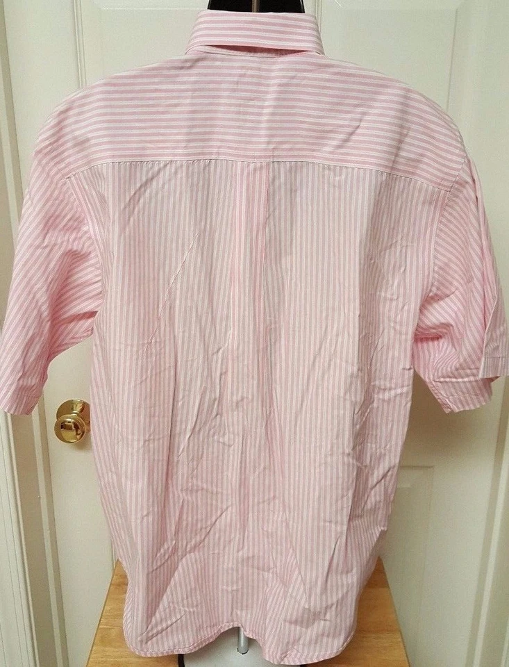 Arrow Mens Shirt Size L Large 16/16.5 Pink Blue White Striped - Image 3 of 3