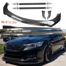 Carbon Fiber Front Bumper Lip Spoiler 86.6" Side Skirt Kit For Honda Accord 9th