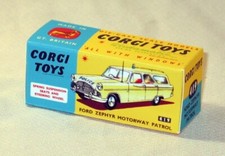 CORGI TOYS 419 FORD ZEPHYR MOTORWAY PATROL  BOITE   VIDE REPRO