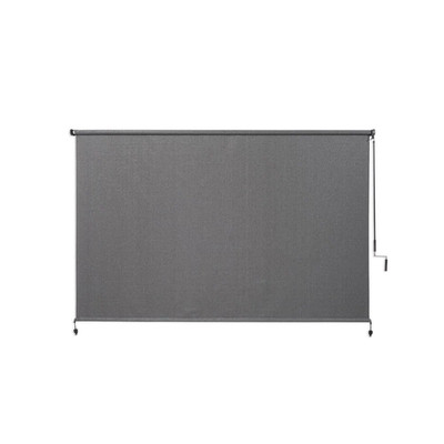 Pewter Cordless UV Blocking Fade Resistant Fabric Exterior Roller Shade 96 In. W