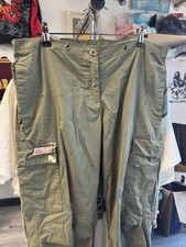 Vintage 90s UFO Parachute Army Green Cargo Flag Patch Distressed Pants Size M