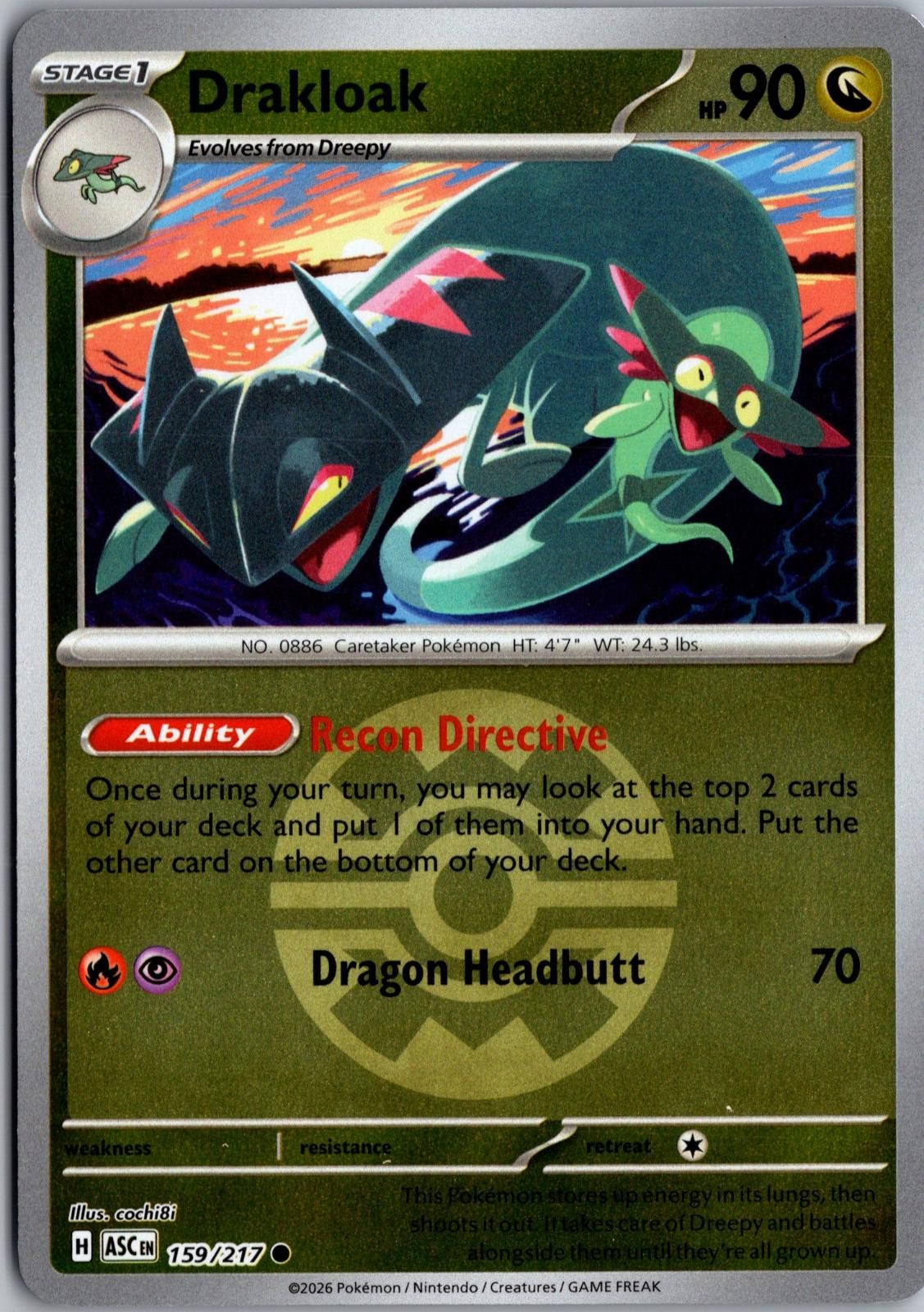 Drakloak (Quick Ball) 159/217 Holo Common Ascended Heroes Pokemon Near Mint