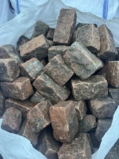 Reclaimed Rare Pink Granite Cobblestones Setts from Aberdeen Laid In Sand