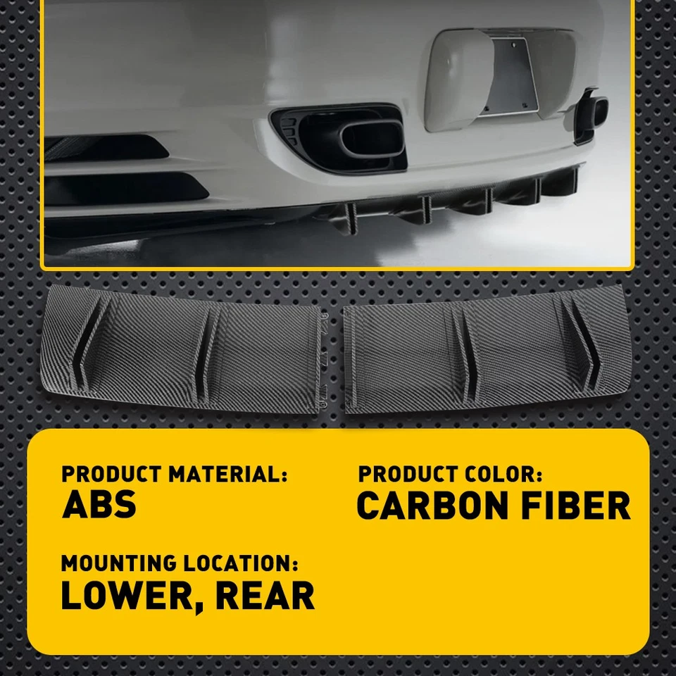 Ajuste Honda fibra de carbono traseiro para-choque difusor labial barbatana de tubarão divisor asa spoiler - Imagem 4 de 4