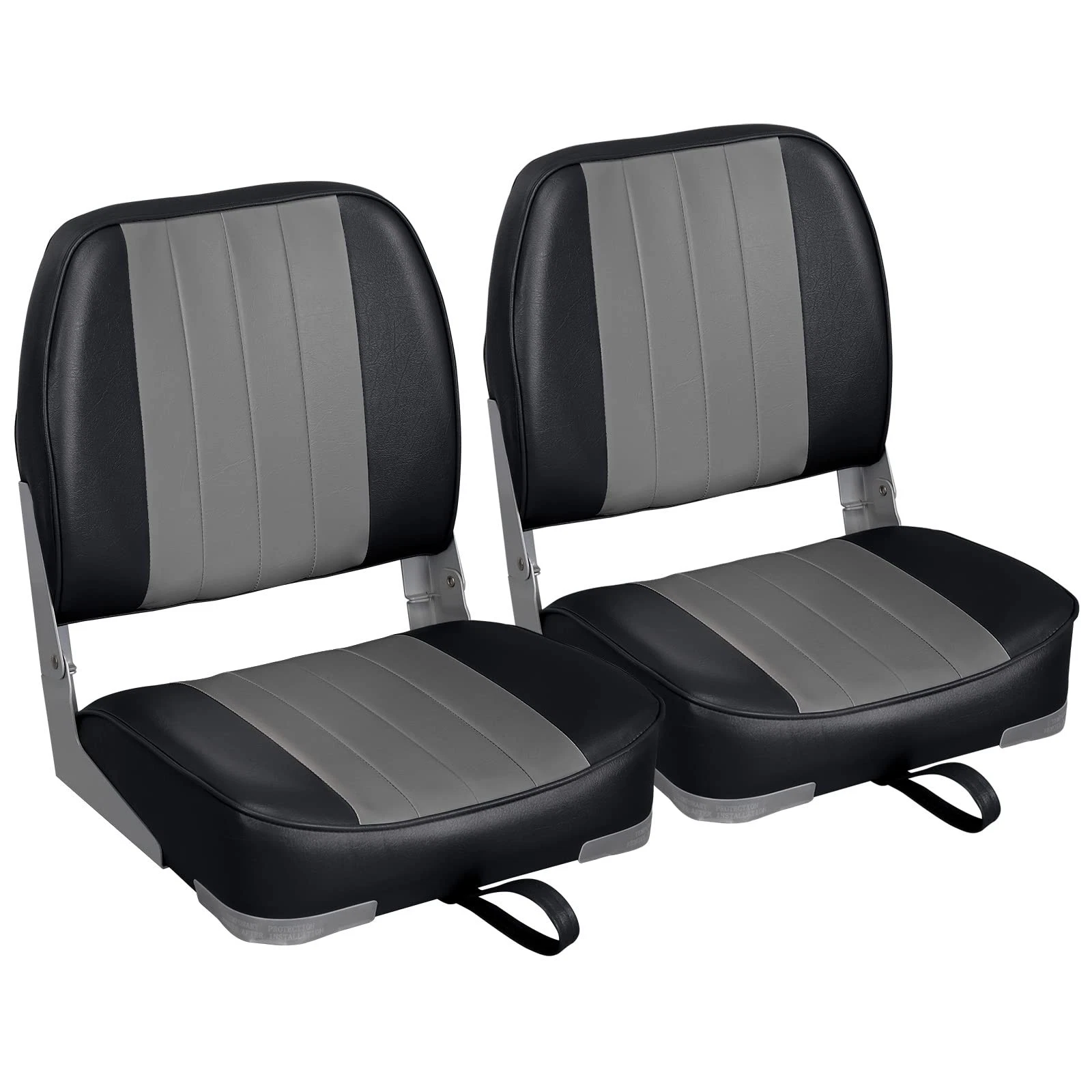 Leader Accessories A Pair of Low Back Folding Fishing Boat Seat 2 Seats Black...