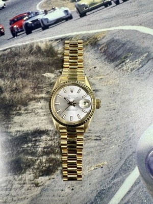 Rolex 6917 Ladies 18k Gold Datejust President Jubilee Pink Silver