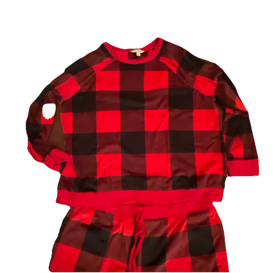 Secret сокровища 2 изделия черный/красный флис Buffalo чек пижамы комплект XL мягкий! - Изображение 3 из 4